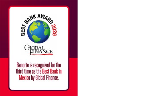 Banorte recognized as the Best Bank in Mexico by Global Finance